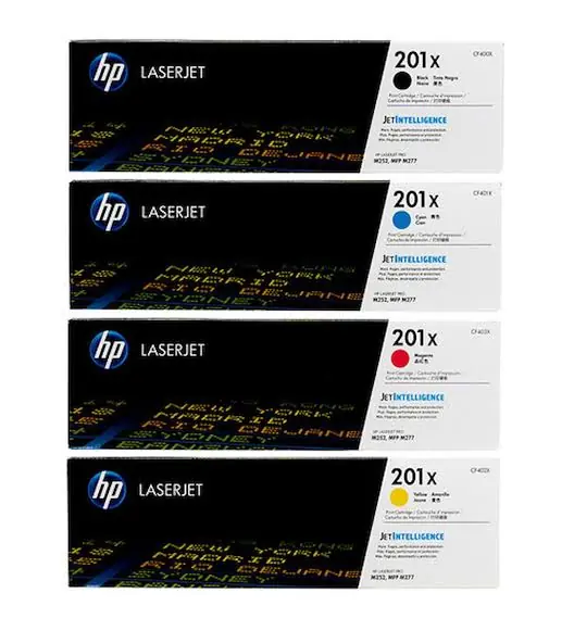 HP 201X CF400X CF401X CF402X CF403X Original 4-Pack Toner Set