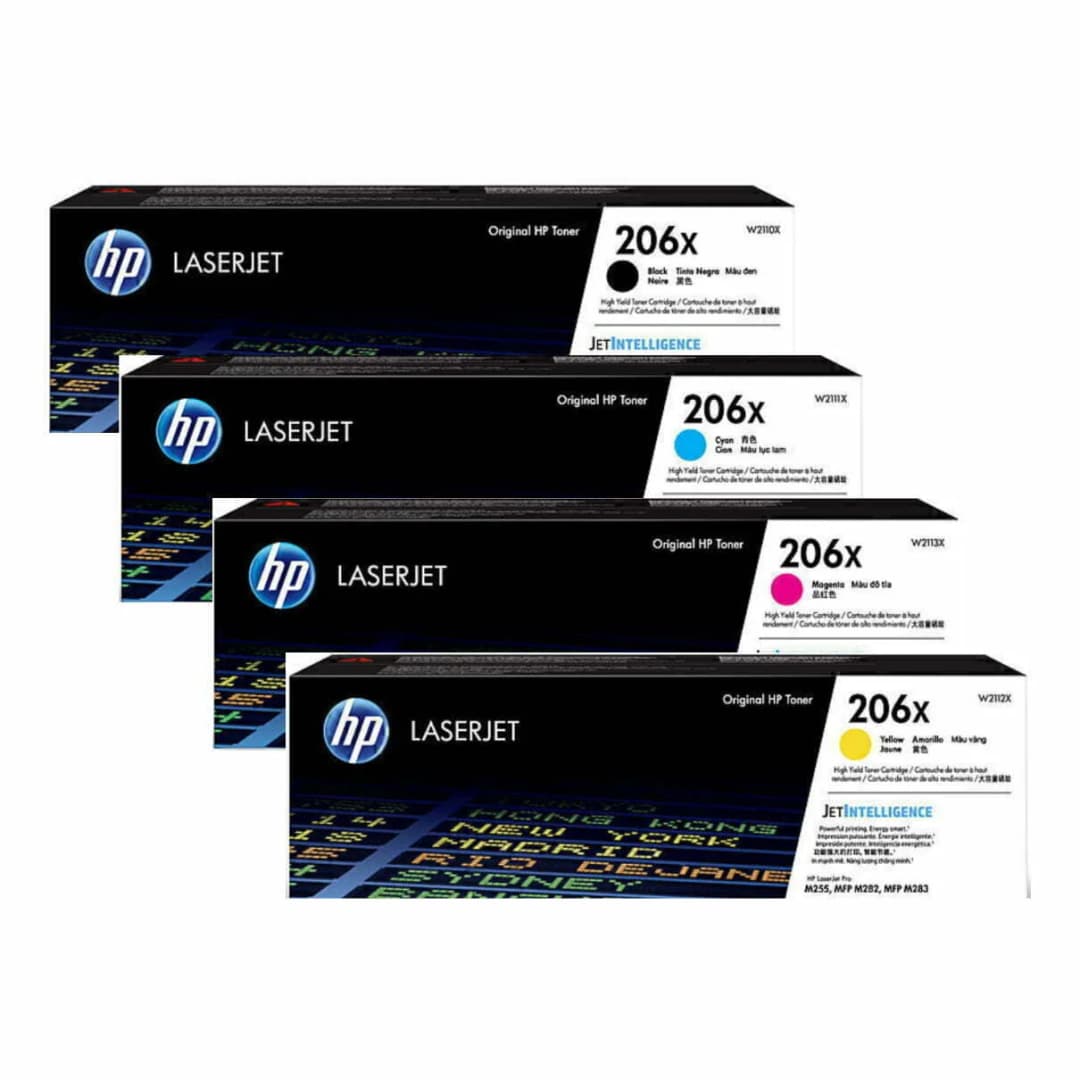 HP 206X W2110X W2111X W2112X W2113X Yüksek Kapasiteli Orijinal 4’lü Toner Paketi