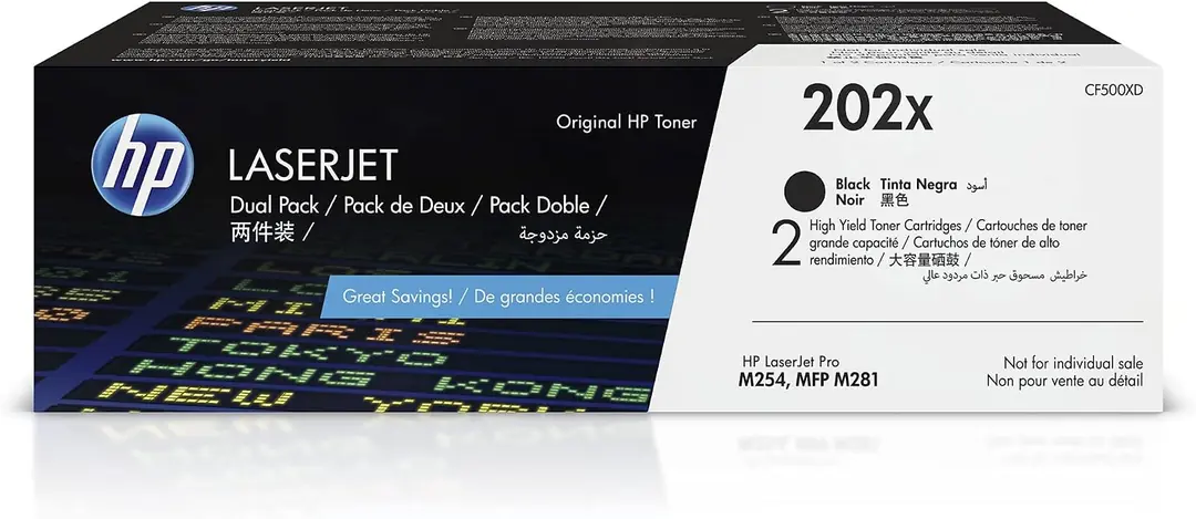 HP 202X CF500XD Siyah Yüksek Kapasiteli Orijinal 2’li Toner Paketi