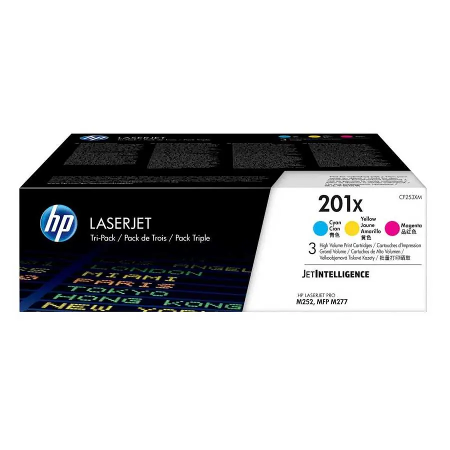 HP 201X CF253XM High-Yield Original Colours 3-Pack Toner Set