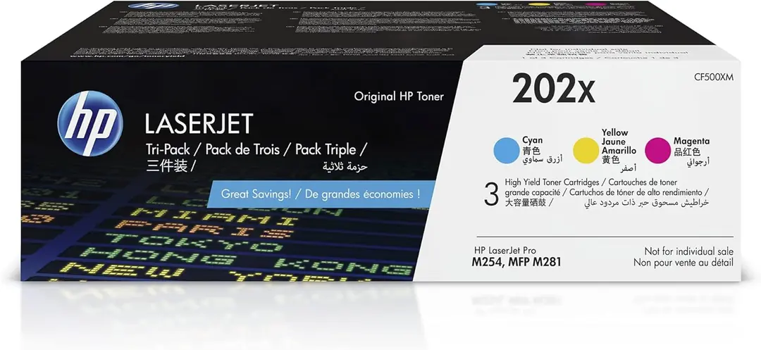 HP 202X CF500XM Orijinal Renkli 3’lü Toner Paketi