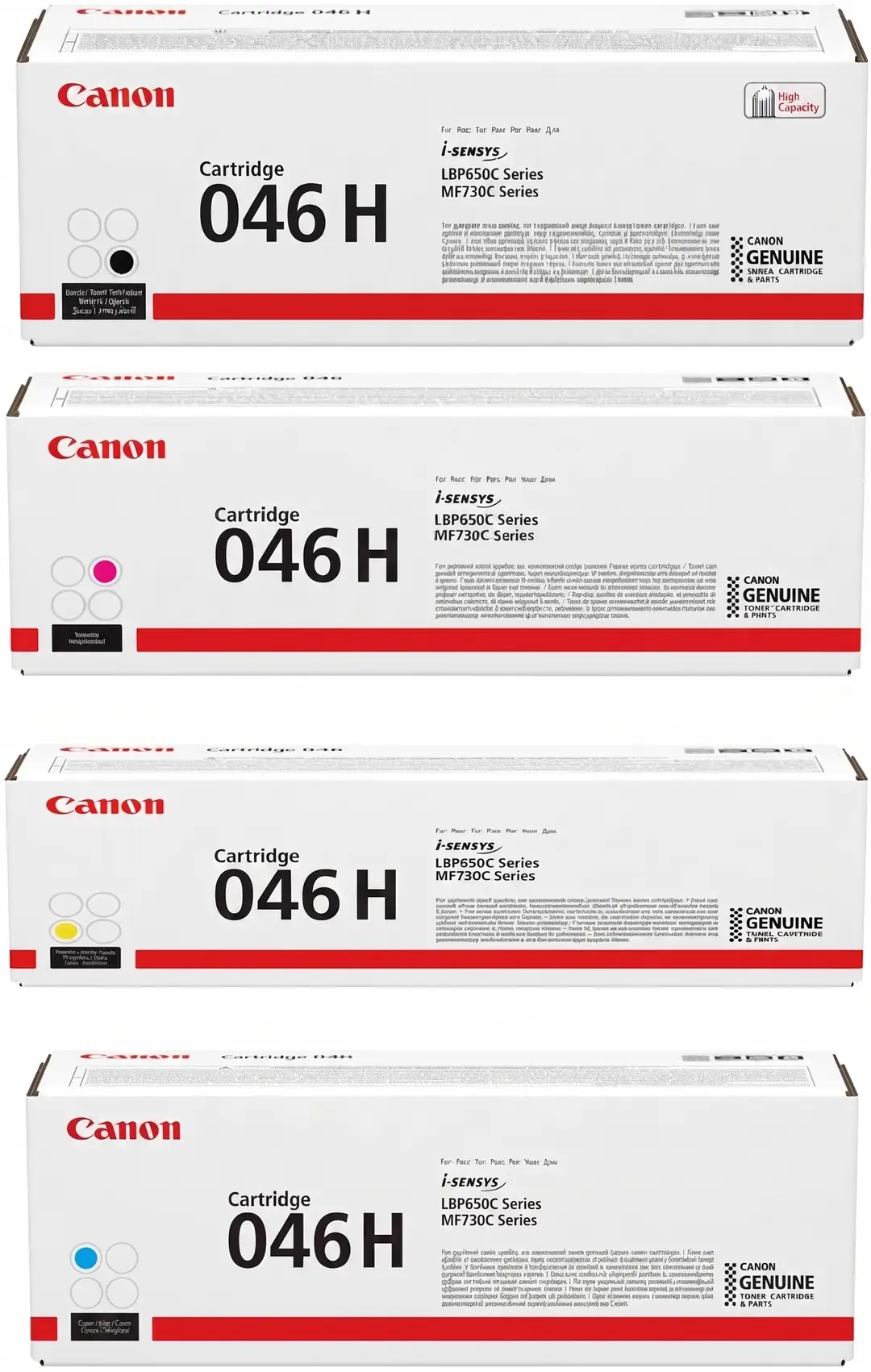 Canon CRG-046H High-Yield Original 4-Pack Toner Set