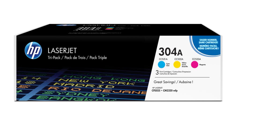HP 304A CF372AM  Original Colours 3-Pack Toner Set