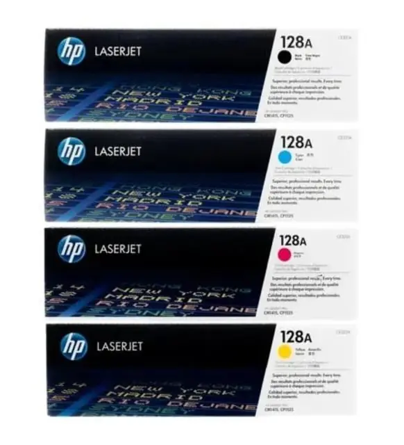 HP 128A CE320A CE321A CE322A CE323A Original 4-Pack Toner Set