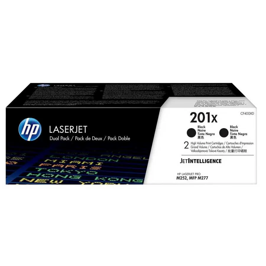 HP 201X CF400XD Black High-Yield Original 2-Pack Toner Set
